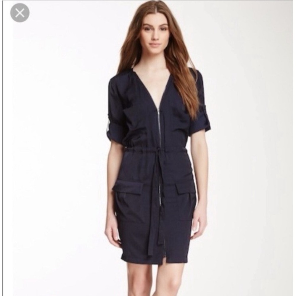 BCBG MaxAzria Shirt Dress Klee Shirt Midnight Blue XS - Picture 7 of 7